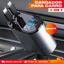 Cargador para Carro Retráctil 4 en 1 120W – Carga 4 Equipos Sin Cables Enredados