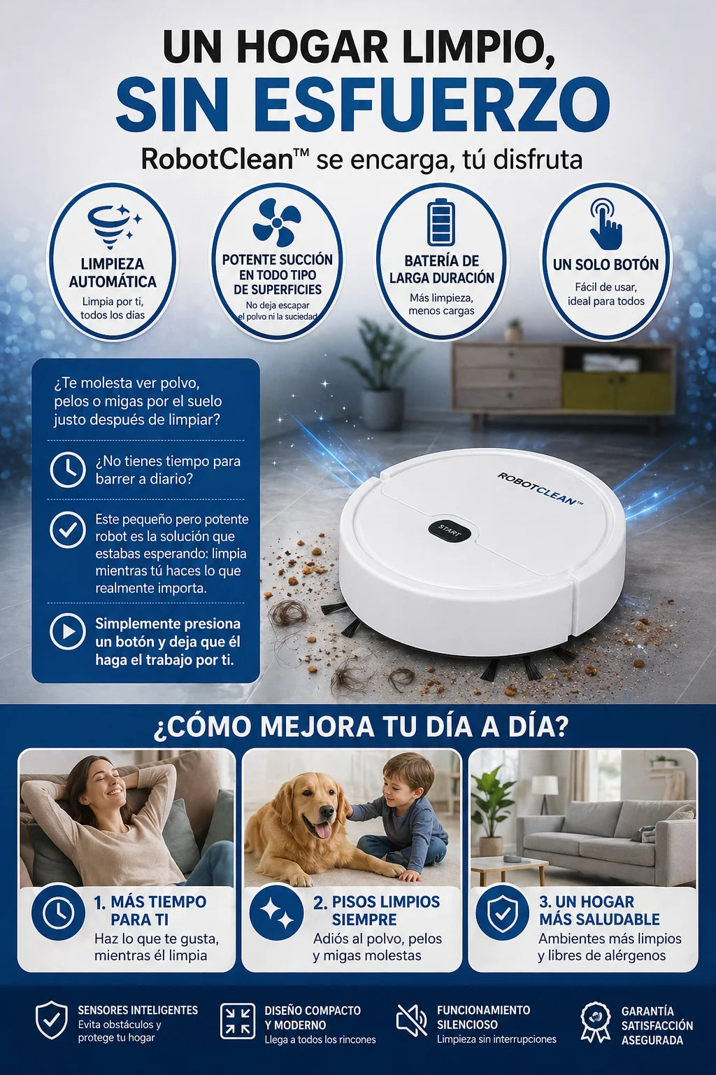 Nítido — Tu piso limpio sin mover un dedo ROBOT CLEAN ®