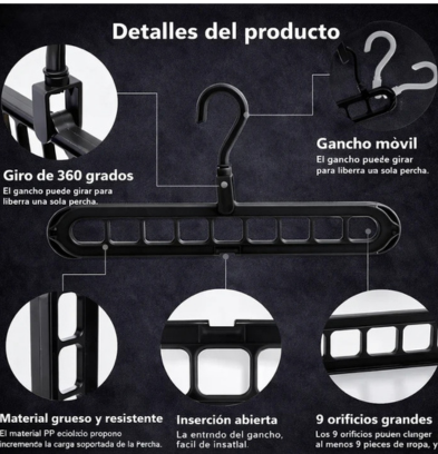 Colgador 9 en 1 para el hogar - Optimiza tus espacios 👕
