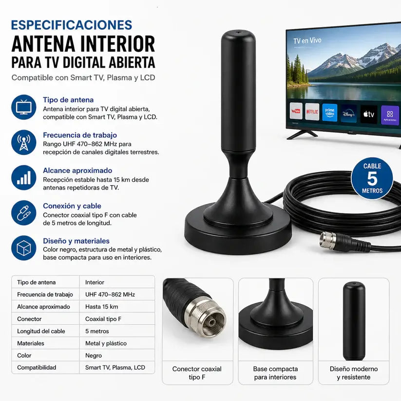 UltraSignal 360° Pro® – Antena TV Digital TDT 4K UHD Élite