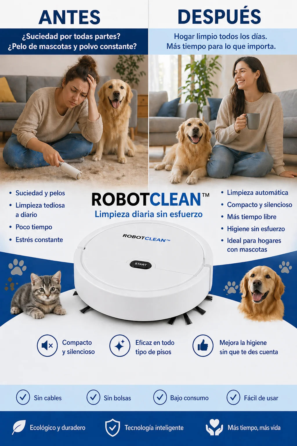 Nítido — Tu piso limpio sin mover un dedo ROBOT CLEAN ®
