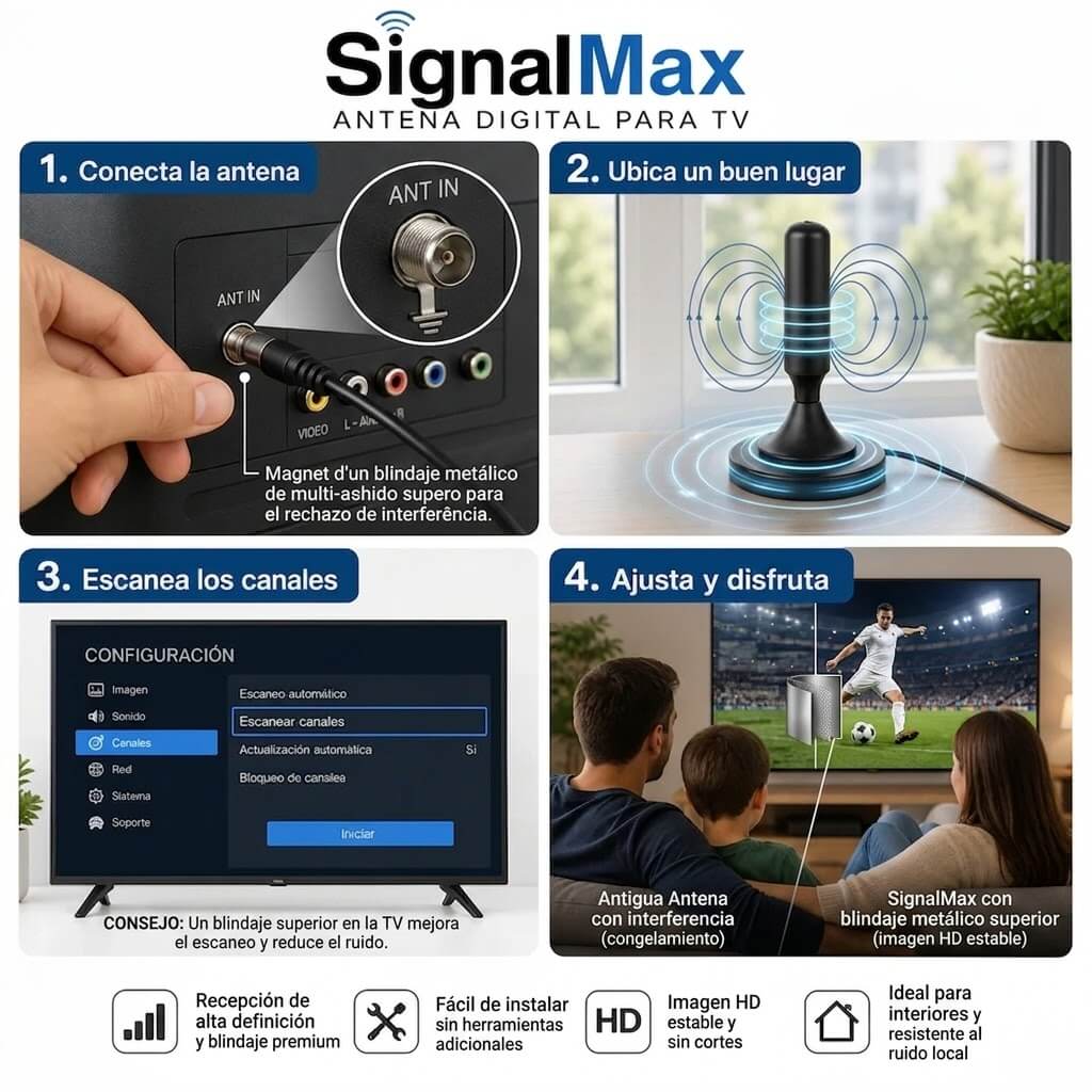 UltraSignal 360° Pro® – Antena TV Digital TDT 4K UHD Élite
