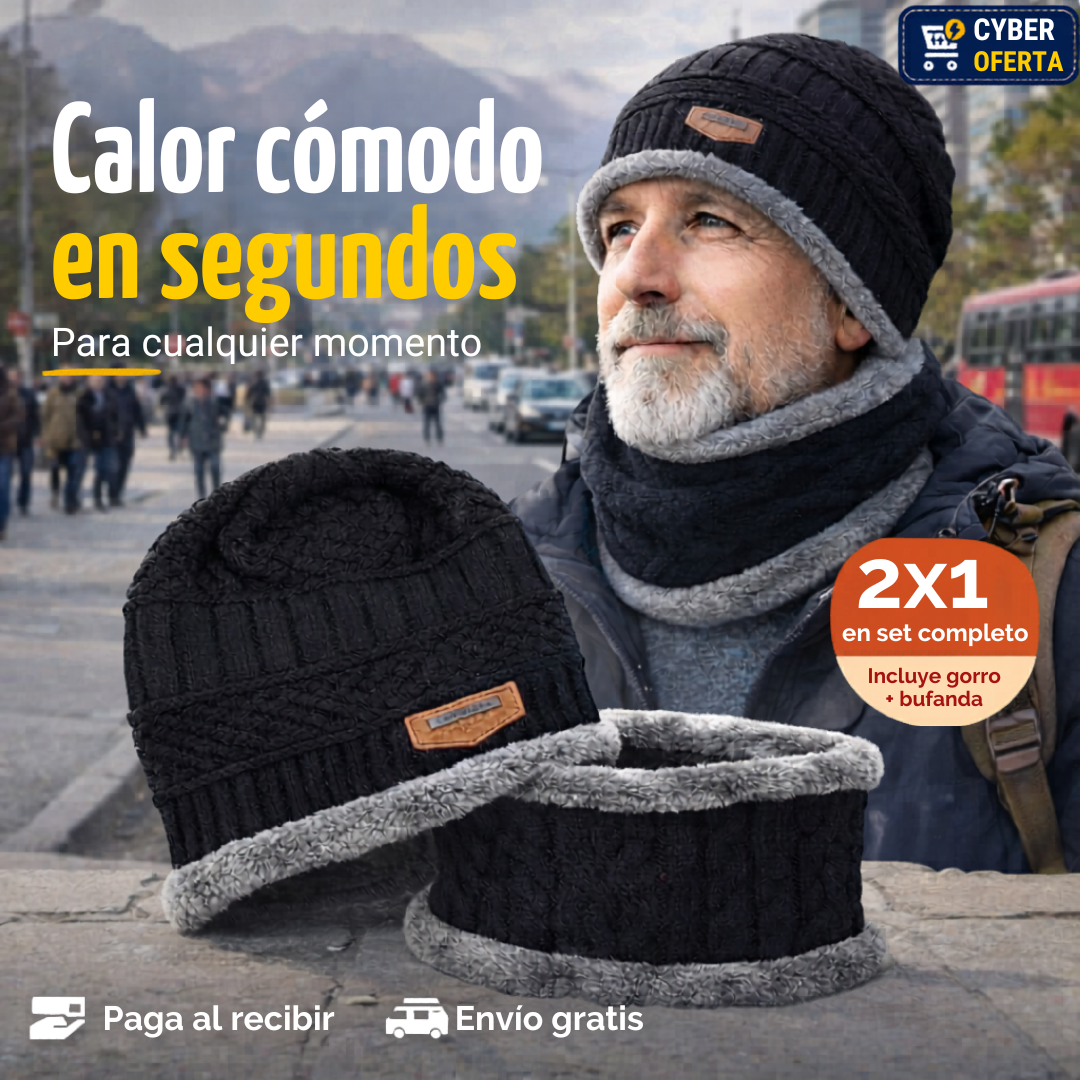Set Polar Pro Bufanda y Gorro Termico - Calor cómodo en segundos