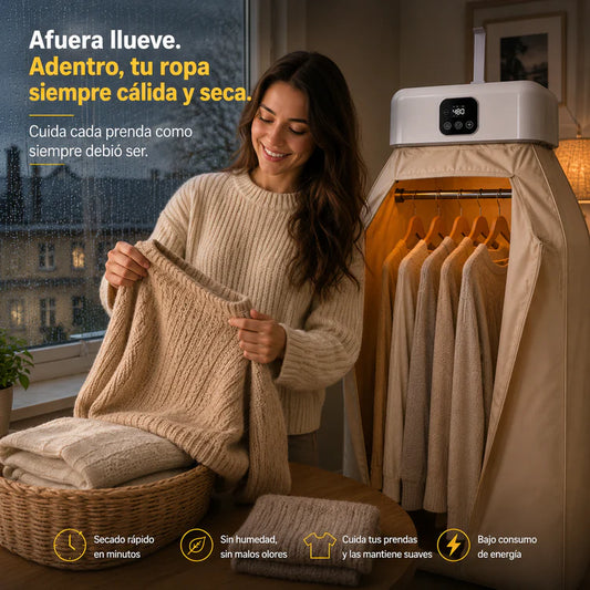 Secadora Portátil – Ropa seca en 50 minutos, sin sol y sin olor a humedad