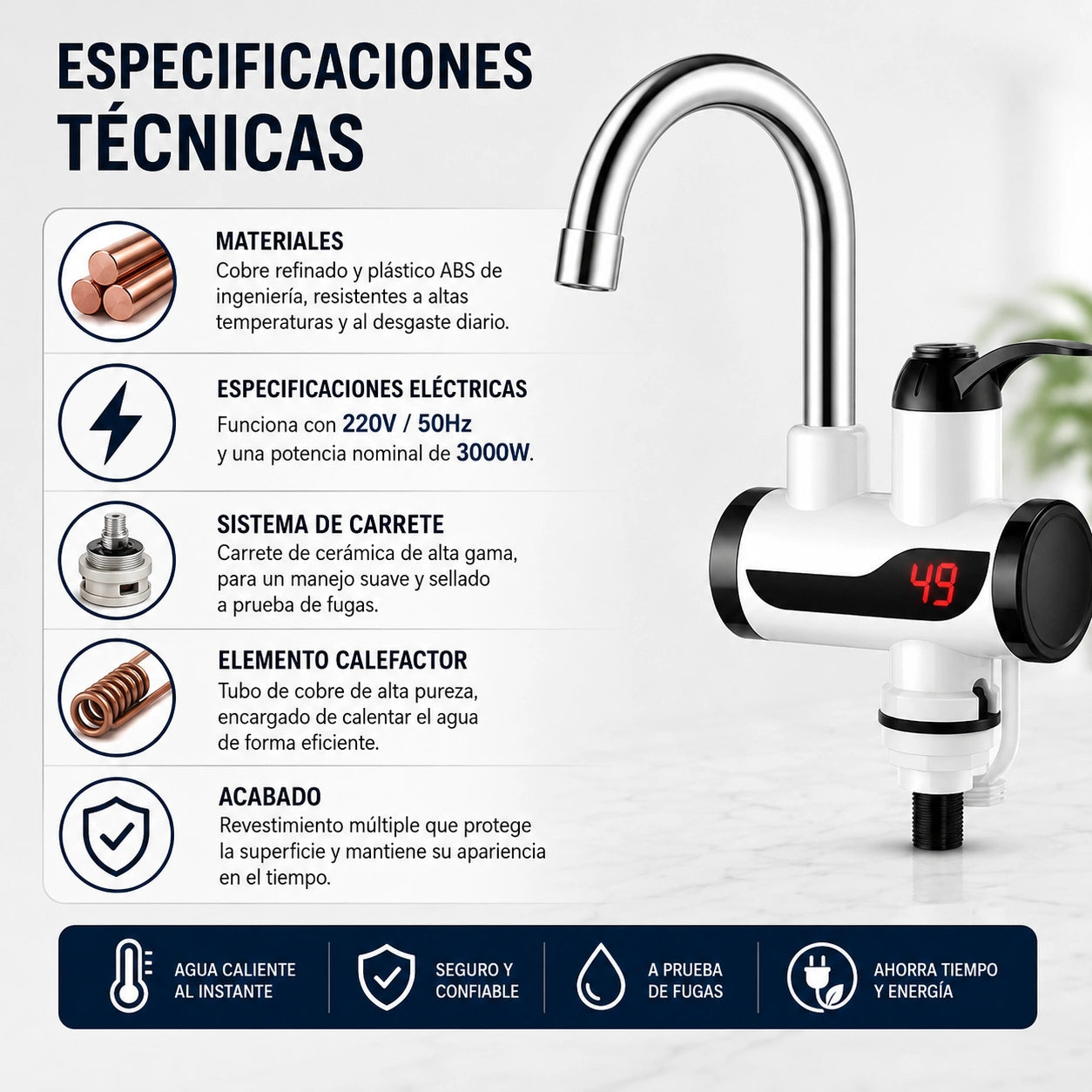 Termo-Grifo Calentador de Agua Eléctrico
