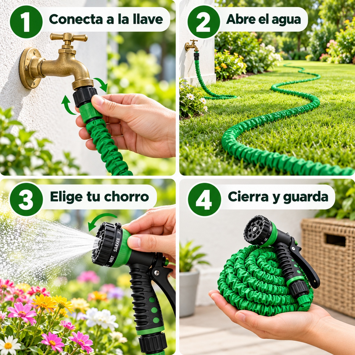 FlexRiego - Triplica su largo y no se enreda Expandible 22.5m