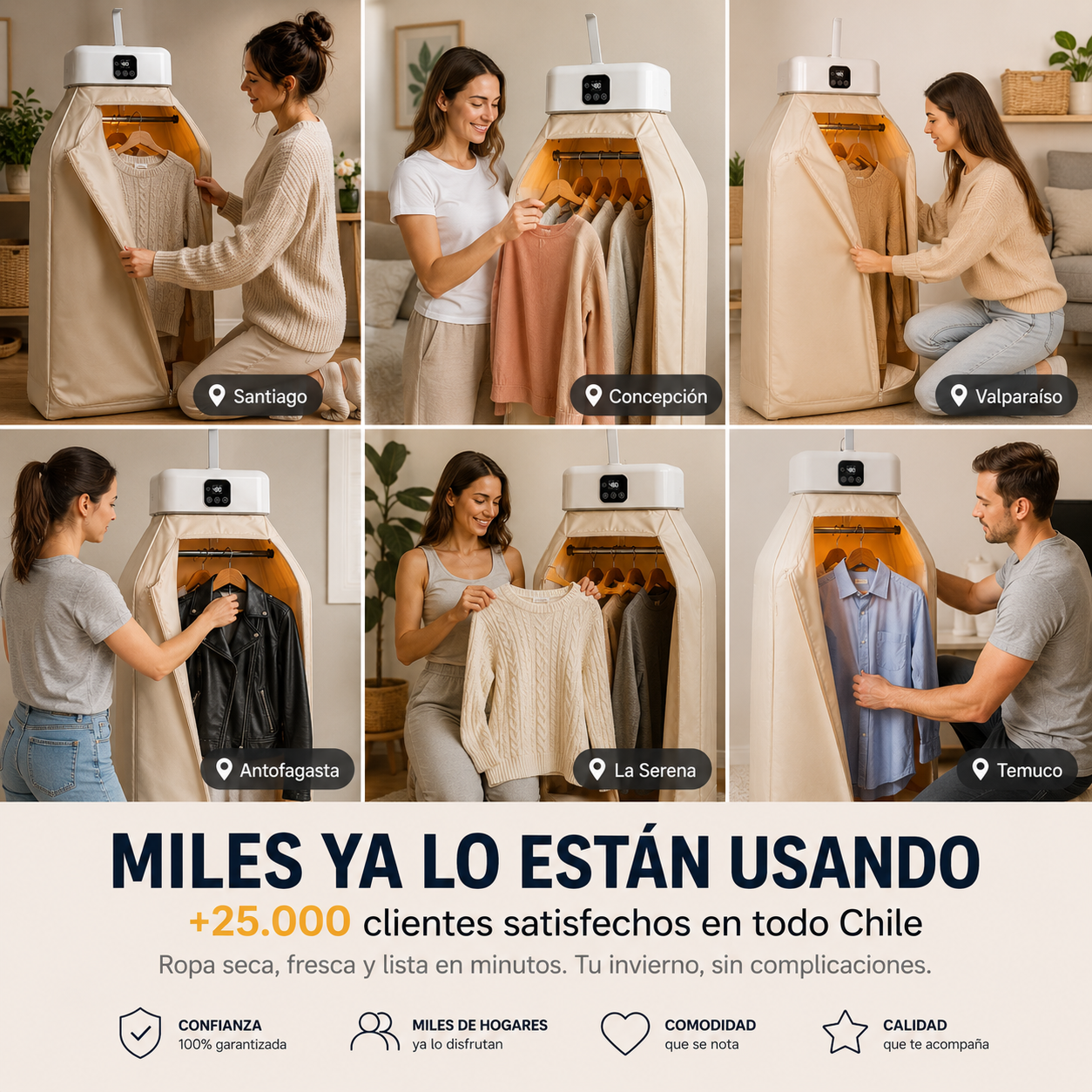 Secadora Portátil – Ropa seca en 50 minutos, sin sol y sin olor a humedad