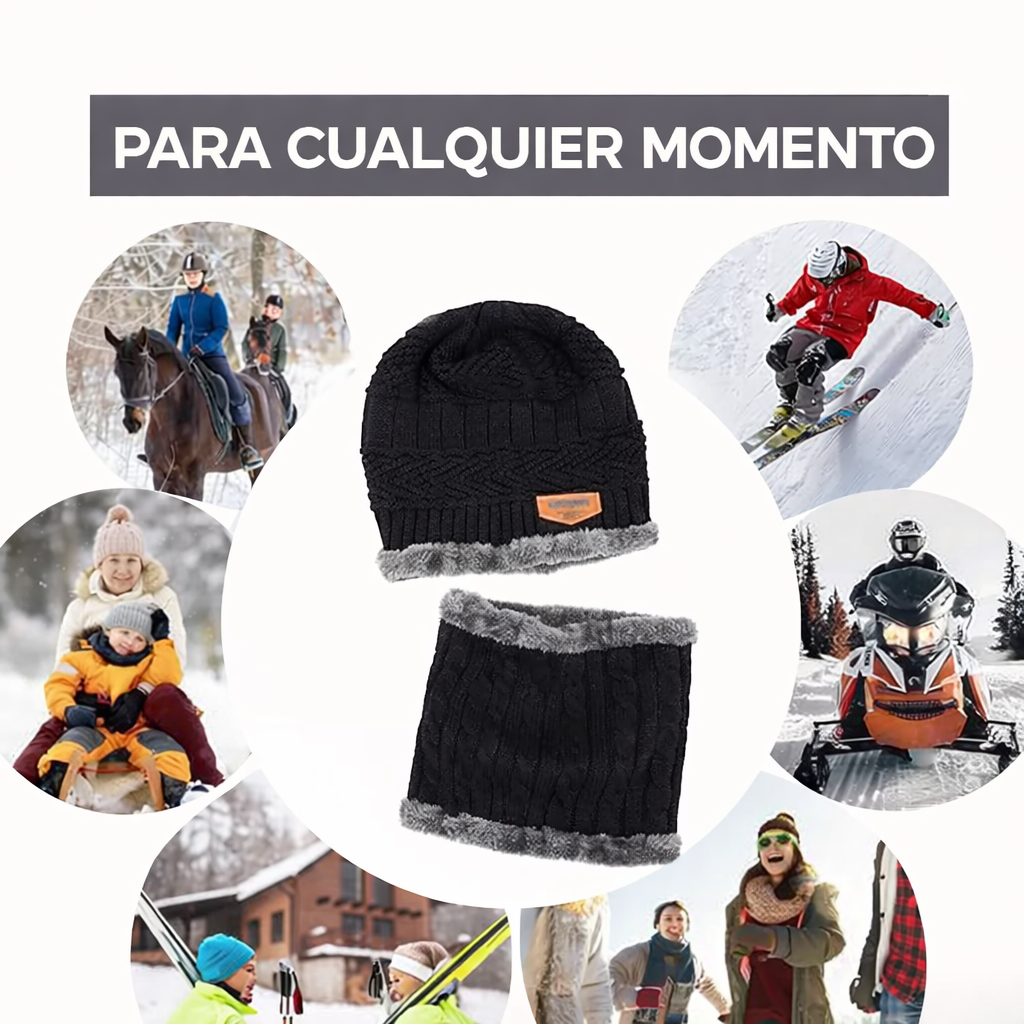 Set Polar Pro Bufanda y Gorro Termico - Calor cómodo en segundos