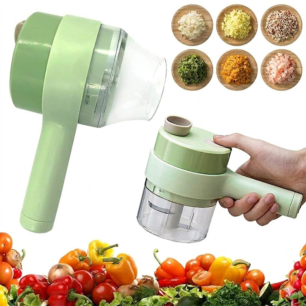 Picador de verduras eléctrica portátil 4 en 1 multifunción