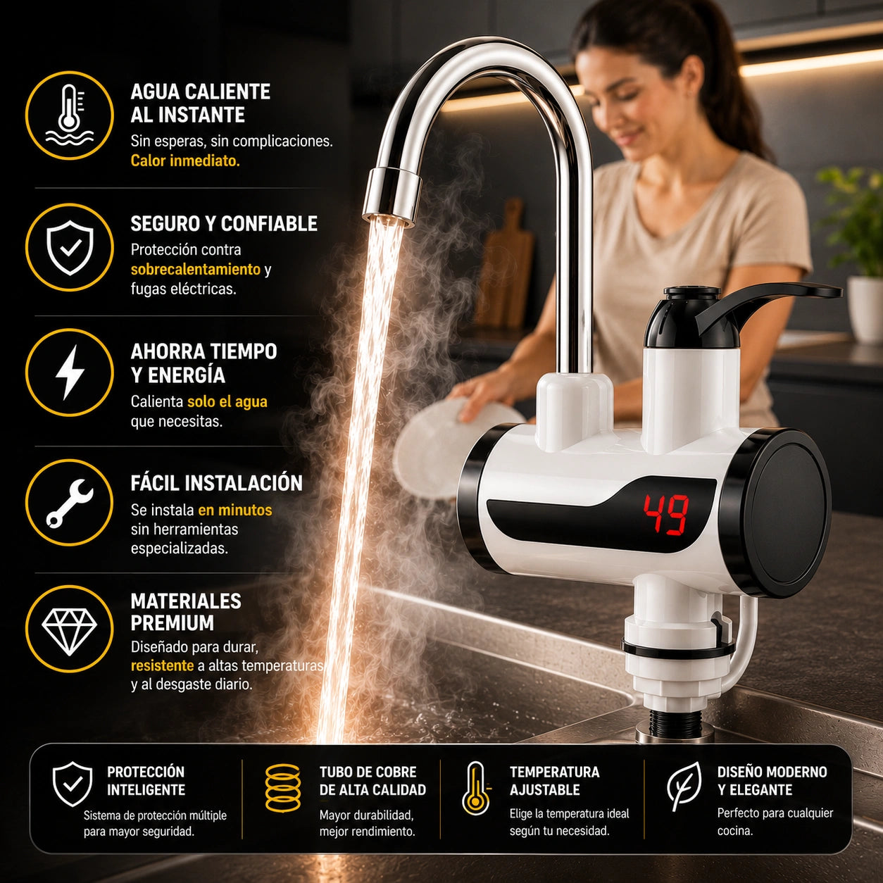 Termo-Grifo Calentador de Agua Eléctrico